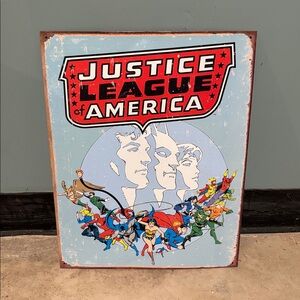 Justice League Metal Sign